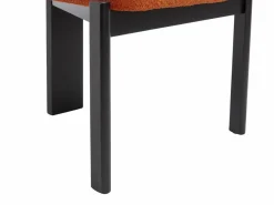 Vente-unique Sillas Y Lotes De Sillas|Juego de 2 sillas de tela bouclé y madera de hevea negra - - WILANA