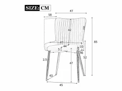 Juego de 6 sillas de terciopelo - con patas de metal plateado -^ModernLuxe Best