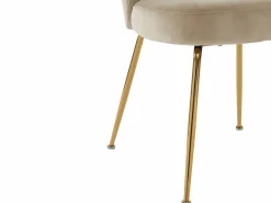 Vente-unique Juego de 2 sillas de terciopelo y metal dorado - - POLPONA de Pascal MORABITO Beige Best