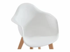 Vente-unique Juego de 2 sillas para niños con brazos de polipropileno y haya - - POUPINETTE Blanco New