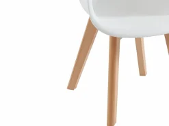 Vente-unique Juego de 2 sillas para niños con brazos de polipropileno y haya - - POUPINETTE Blanco New