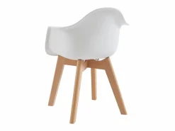 Vente-unique Juego de 2 sillas para niños con brazos de polipropileno y haya - - POUPINETTE Blanco New
