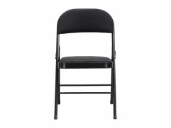 Vente-unique Juego de 2 sillas plegables de terciopelo y metal - - ORTENSIA Negro Hot