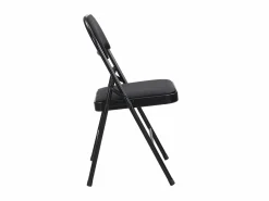 Vente-unique Juego de 2 sillas plegables de terciopelo y metal - - ORTENSIA Negro Hot