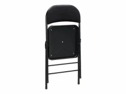 Vente-unique Juego de 2 sillas plegables de terciopelo y metal - - ORTENSIA Negro Hot