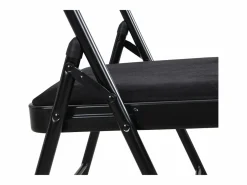 Vente-unique Juego de 2 sillas plegables de terciopelo y metal - - ORTENSIA Negro Hot
