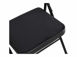 Vente-unique Juego de 2 sillas plegables de terciopelo y metal - - ORTENSIA Negro Hot
