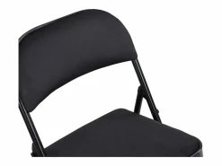 Vente-unique Juego de 2 sillas plegables de terciopelo y metal - - ORTENSIA Negro Hot