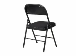 Vente-unique Juego de 2 sillas plegables de terciopelo y metal - - ORTENSIA Negro Hot
