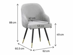 Juego de 2 sillas tapizadas "Harmony" - 54 x 57 x 90 cm - Beige^Habitat et jardin New