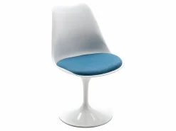 Vente-unique Sillas Y Lotes De Sillas|Juego de 2 sillas Tulip - Polipropileno, Tela y Acero - Azul y Blanco - XAFY
