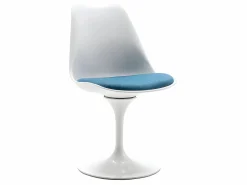 Vente-unique Sillas Y Lotes De Sillas|Juego de 2 sillas Tulip - Polipropileno, Tela y Acero - Azul y Blanco - XAFY