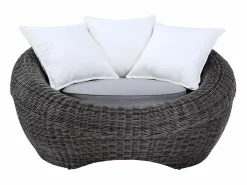 MYLIA Juego de 2 sillones de jardín de resina trenzada - WHITEHEAVEN Gris Outlet
