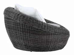 MYLIA Juego de 2 sillones de jardín de resina trenzada - WHITEHEAVEN Gris Outlet