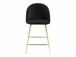 Vente-unique Juego de 2 taburetes de bar - Terciopelo y metal dorado - - MELBOURNE Negro Discount