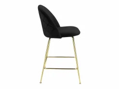 Vente-unique Juego de 2 taburetes de bar - Terciopelo y metal dorado - - MELBOURNE Negro Discount