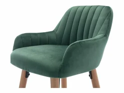 Juego de 2 taburetes de bar de terciopelo y metal efecto madera de haya - Verde oscuro - ELEANA^Vente-unique Online
