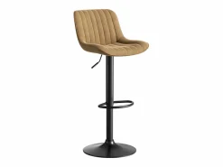 Juego de 2 taburetes de bar de terciopelo marrón, giratorios y regulables en altura^OKWISH Sale