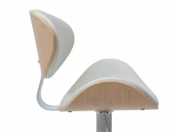 Vente-unique Juego de 2 taburetes de bar de cuero sintético - Altura ajustable - Natural y Blanco - MONTENEGRO Color natural claro / Blanco New