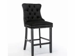 Muebles De Bar|Taburete Alto|Juego de 2 taburetes de bar - Taburetes de bar con respaldo acolchado y capitoné - Terciopelo
