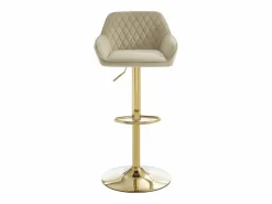 Juego de 2 taburetes de bar en terciopelo y metal dorado - Altura ajustable - - TAVOA^Vente-unique Hot