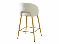 Hauss Spole Muebles De Bar|Taburete Alto|Juego de 2 taburetes de bar de tela - Respaldo calado y estructura de metal dorado