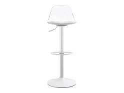 Hauss Spole Juego de 2 taburetes de bar con respaldo transparente - Altura ajustable - Patas de metal Blanco Outlet
