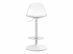 Hauss Spole Juego de 2 taburetes de bar con respaldo transparente - Altura ajustable - Patas de metal Blanco Outlet