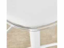 Hauss Spole Juego de 2 taburetes de bar con respaldo transparente - Altura ajustable - Patas de metal Blanco Outlet