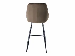 Vente-unique Muebles De Bar|Taburete Alto|Juego de 2 taburetes de bar - Terciopelo - Gris - MASURIE
