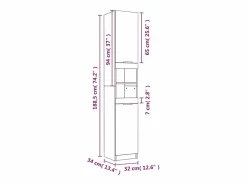 vidaxl Estantería Sobre Inodoro|Juego de armarios de baño 5 piezas madera contrachapada