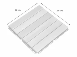 Sweeek Juego de baldosas de madera para terraza de 30 x 30 cm, diseño lineal Marru00f3n Hot