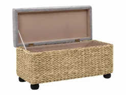 vidaxl Juego de bancos 2 piezas hierba marina Gris