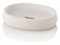 Juego de baño dispensador vaso jabonera y portacepillo Trendy - Blanco Discount