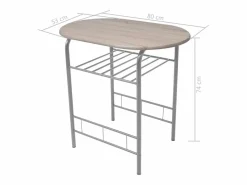 vidaxl Mesa Alta|Juego de barra de desayuno MDF