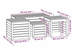 vidaxl Juego de cajas de jardín 4 piezas madera maciza de pino Gris Discount