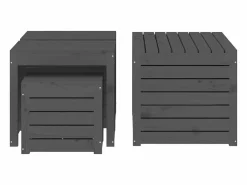 vidaxl Juego de cajas de jardín 4 piezas madera maciza de pino Gris Discount