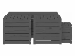 vidaxl Juego de cajas de jardín 4 piezas madera maciza de pino Gris Discount