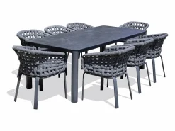 Paris Garden Comedores De Jardín|Juego de comedor de jardín de aluminio de 8 plazas