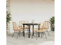 Juego de comedor jardín 5 piezas ratán sintético marrón^Clicnbuy Outlet