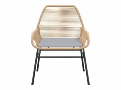 Clicnbuy Juego de comedor jardín 5 piezas cojines ratán sintético marrón Marru00f3n Clearance