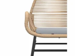 Clicnbuy Juego de comedor jardín 5 piezas cojines ratán sintético marrón Marru00f3n Clearance