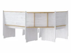 vidaxl Juego de comedor REINE 3 pzas madera maciza pino marrón blanco Color natural claro Outlet