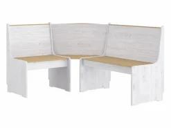 vidaxl Juego de comedor REINE 3 pzas madera maciza pino marrón blanco Color natural claro Outlet