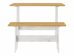 vidaxl Juego de comedor REINE 3 pzas madera maciza pino marrón blanco Color natural claro Outlet