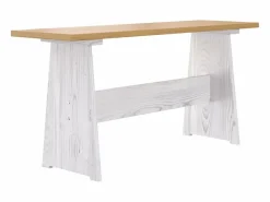 vidaxl Juego de comedor REINE 3 pzas madera maciza pino marrón blanco Color natural claro Outlet