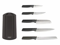 Joseph Joseph Juego de cuchillos Elevate ™ de acero inoxidable japonés con bloque giratorio Negro Clearance