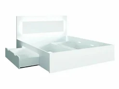 Meublorama Dormitorio Completo|Juego de dormitorio NOFI - Cama de 160x200 cm con somier, 2 cajones, mesitas de noche, armario y cómoda -