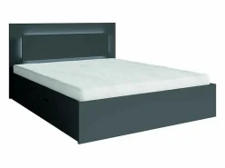 Meublorama Dormitorio Completo|Juego de dormitorio NOFI - Cama de 180x200 cm con somier, 2 cajones, mesitas de noche, armario y cómoda - gris grafito