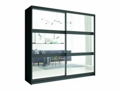 Meublorama Dormitorio Completo|Juego de dormitorio NOFI - Cama de 180x200 cm con somier, 2 cajones, mesitas de noche, armario y cómoda - gris grafito